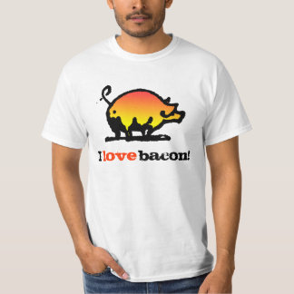 T-shirts Eu amo o bacon!