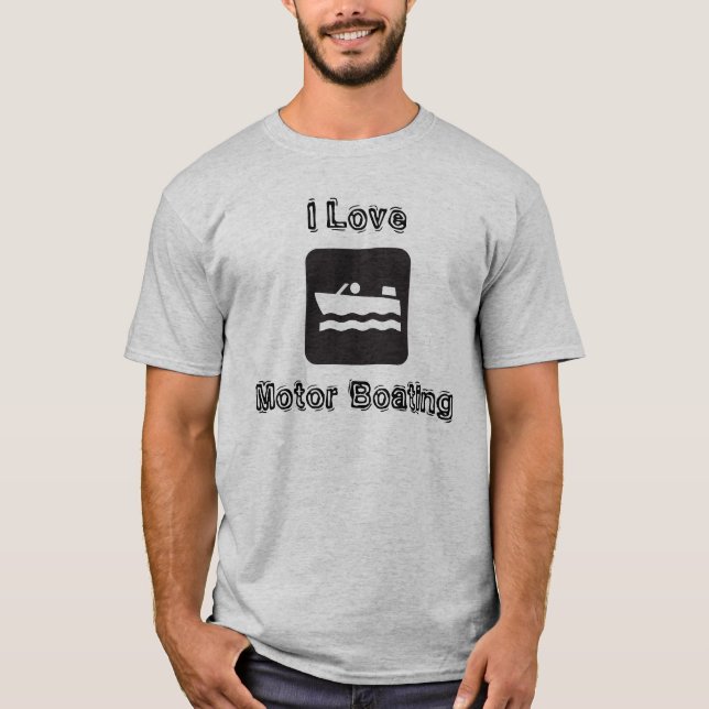 T-shirts Eu amo o barco do motor (Frente)