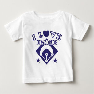 T-shirts Eu amo o basebol dos diamantes
