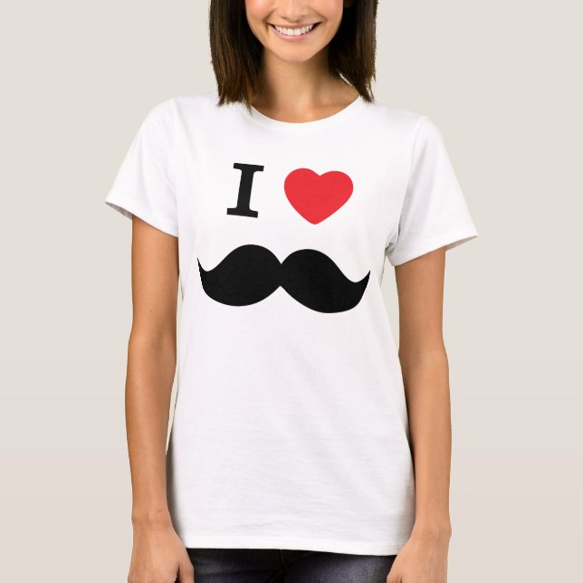 T-shirts Eu amo o bigode (Frente)