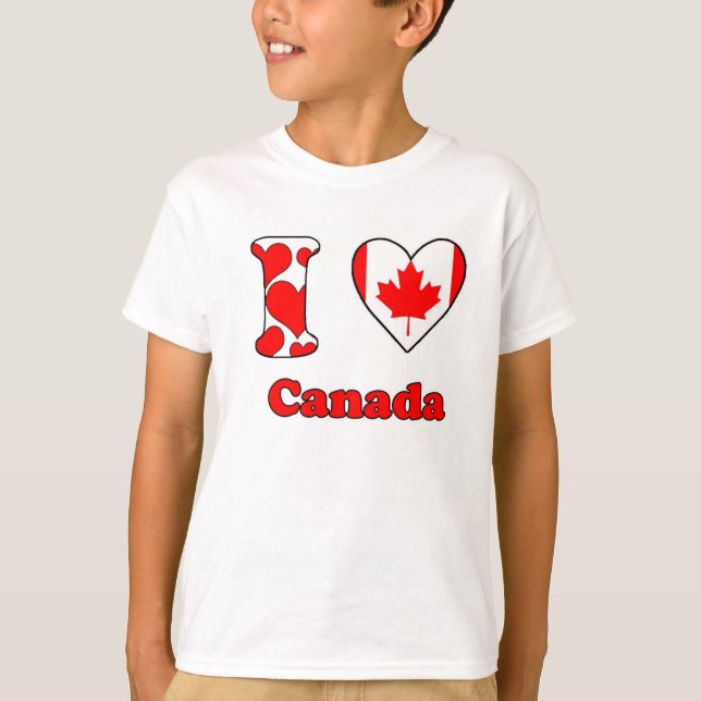 T-shirts Eu amo o Canadá (Frente)