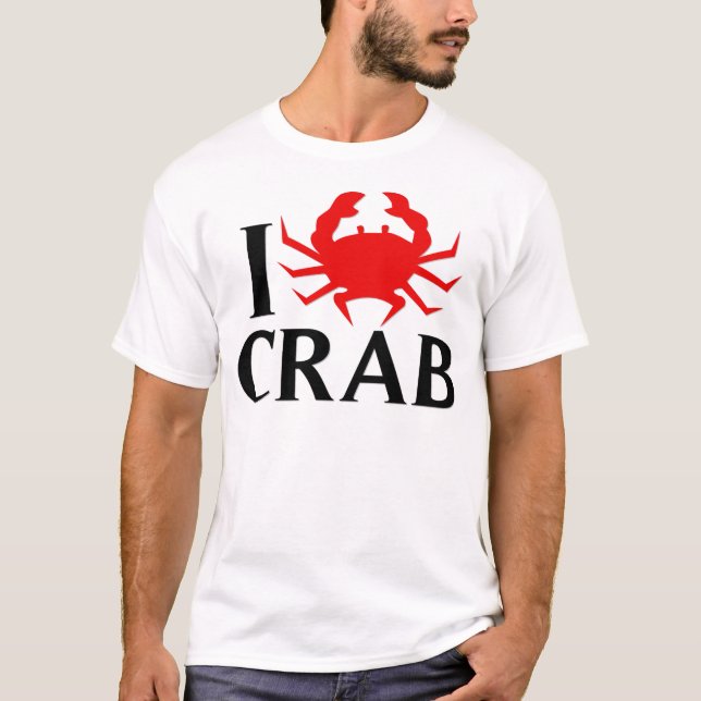 T-shirts Eu amo o caranguejo (Frente)