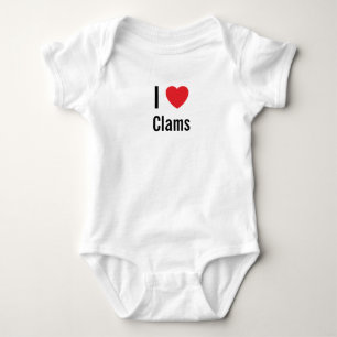 T-shirts Eu amo o Clams Baby Jumper