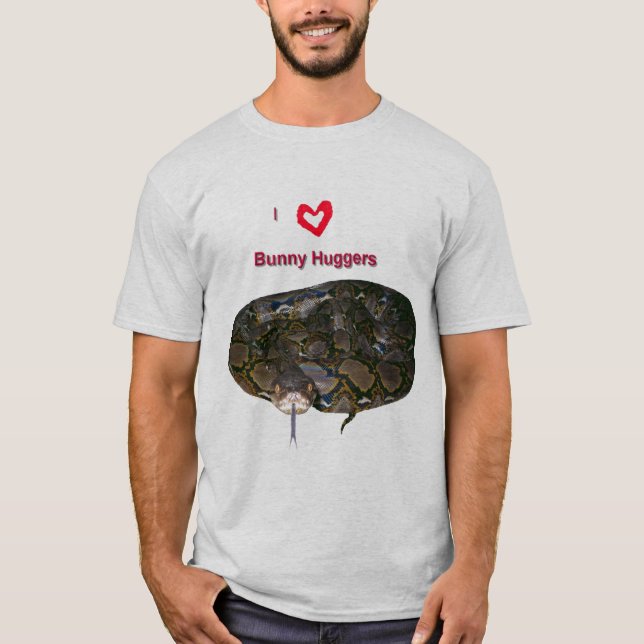 T-shirts Eu amo o coelho Huggers (Frente)