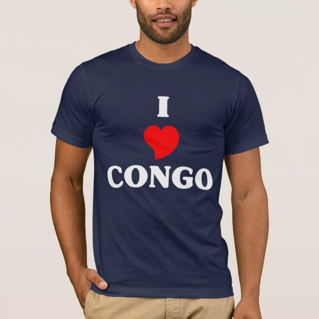 T-shirts Eu amo o Congo (Frente)