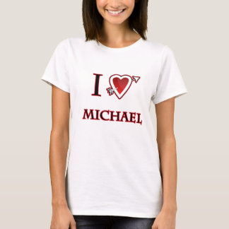 T-shirts eu amo o coração de Michael