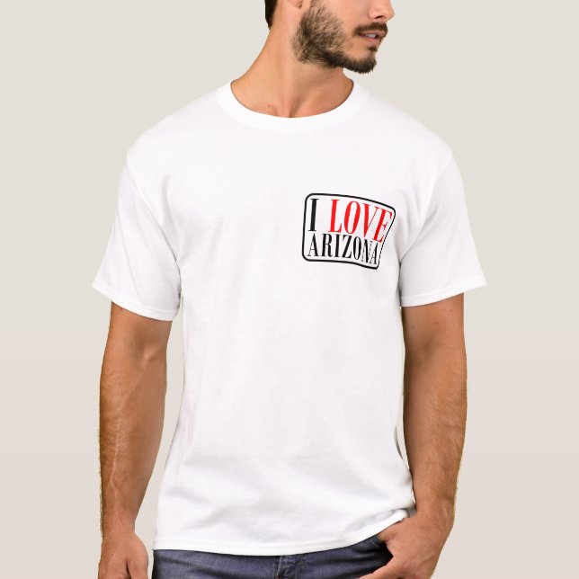T-shirts Eu amo o design da arizona (Frente)