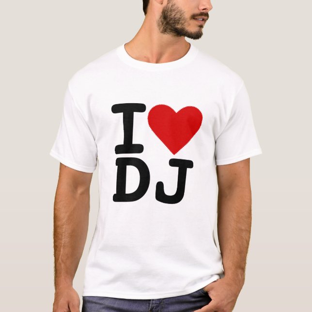 T-shirts Eu amo o DJ (Frente)