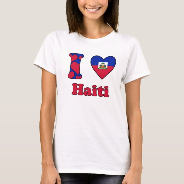 T-shirts Eu amo o Haiti (Frente)