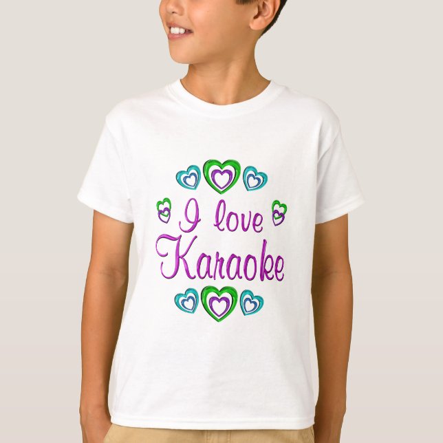 T-shirts Eu amo o karaoke (Frente)
