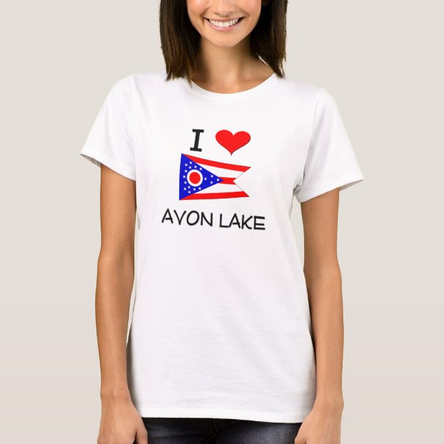 T-shirts Eu amo o lago Ohio avon (Frente)