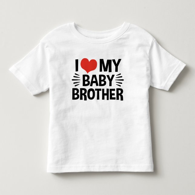 T-shirts Eu Amo O Meu Irmão Bebê (Frente)