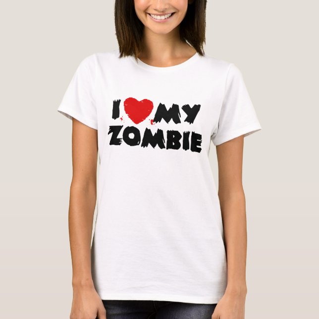 T-shirts Eu Amo O Meu Zumbi (Frente)