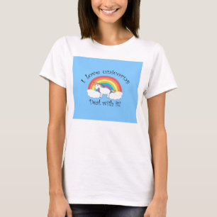 T-shirts Eu amo o negócio dos unicórnios com ele azul