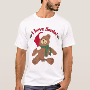 T-shirts Eu Amo o Papai Noel! Urso de Natal