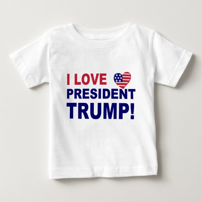 T-shirts Eu Amo o Presidente Trump (Frente)