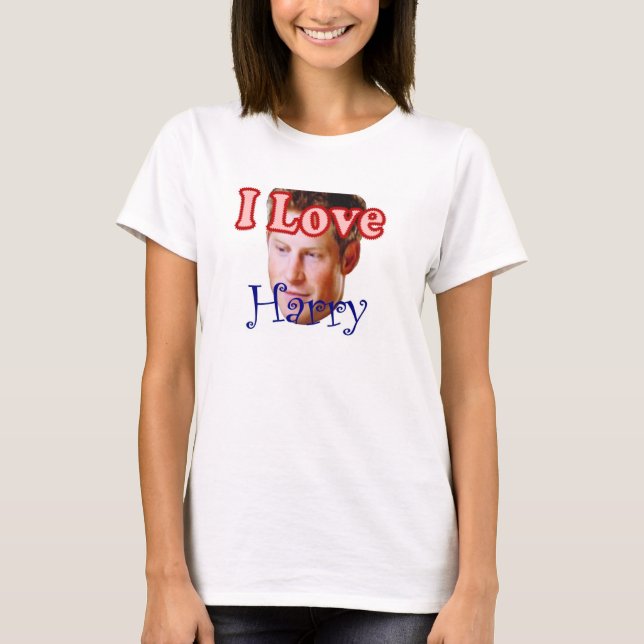 T-shirts Eu amo o príncipe Harry (Frente)