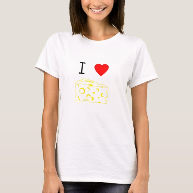 T-shirts Eu amo o queijo (Frente)