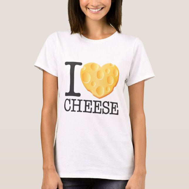 T-shirts Eu amo o queijo (Frente)