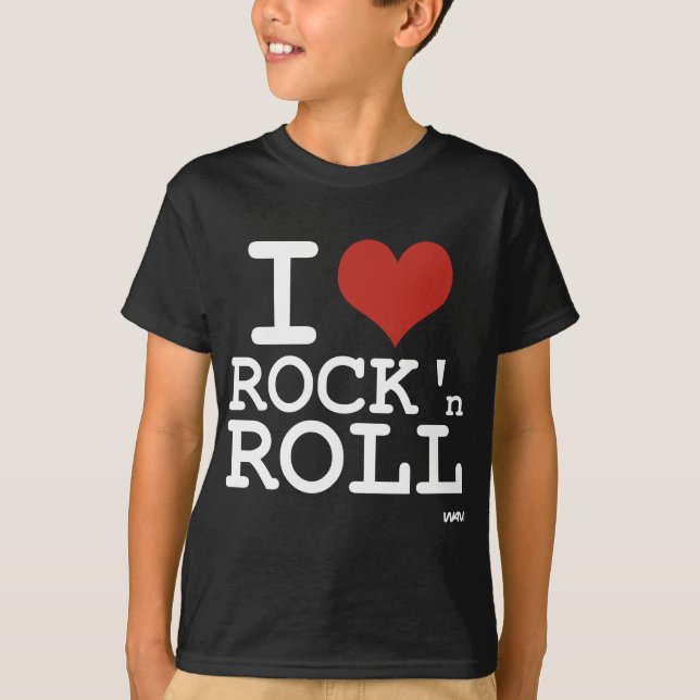 T-shirts Eu amo o rock and roll (Frente)