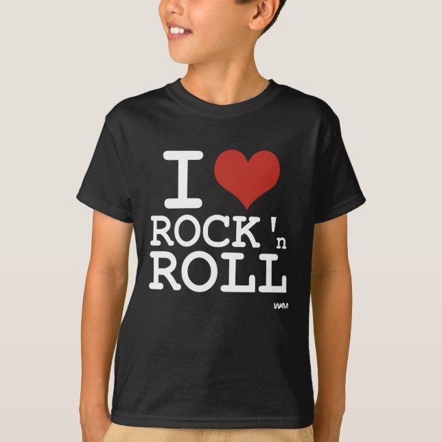 T-shirts Eu amo o rock and roll (Frente)