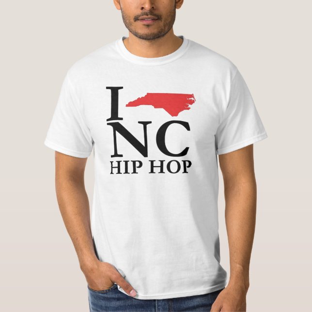 T-shirts Eu amo o T do NC Hip Hop (Frente)