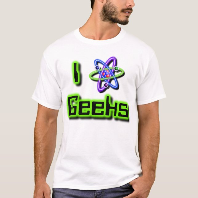 T-shirts Eu amo o T dos geeks (Frente)