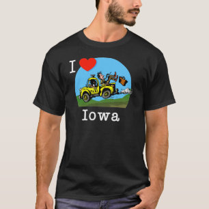 T-shirts Eu amo o táxi do país de Iowa