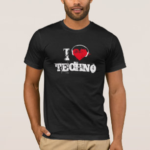 T-shirts Eu amo o techno
