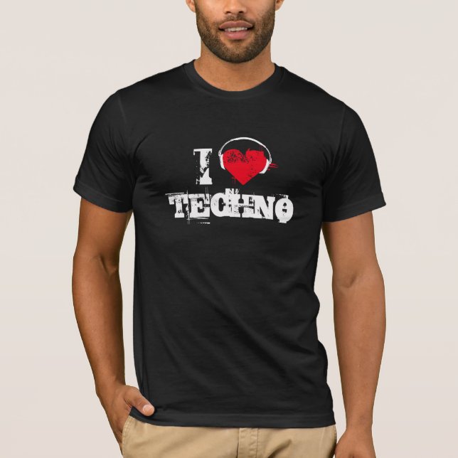 T-shirts Eu amo o techno (Frente)