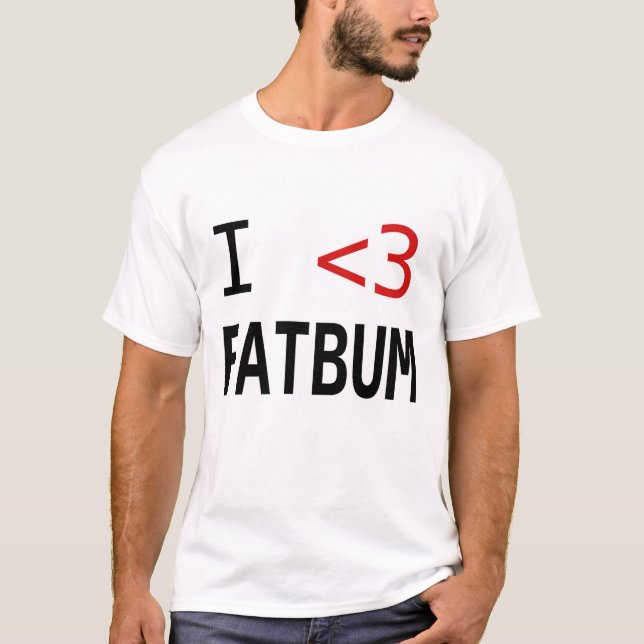 T-shirts eu amo o vagabundo gordo (Frente)