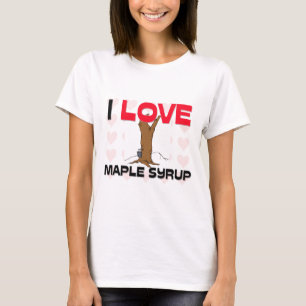 T-shirts Eu amo o xarope de bordo