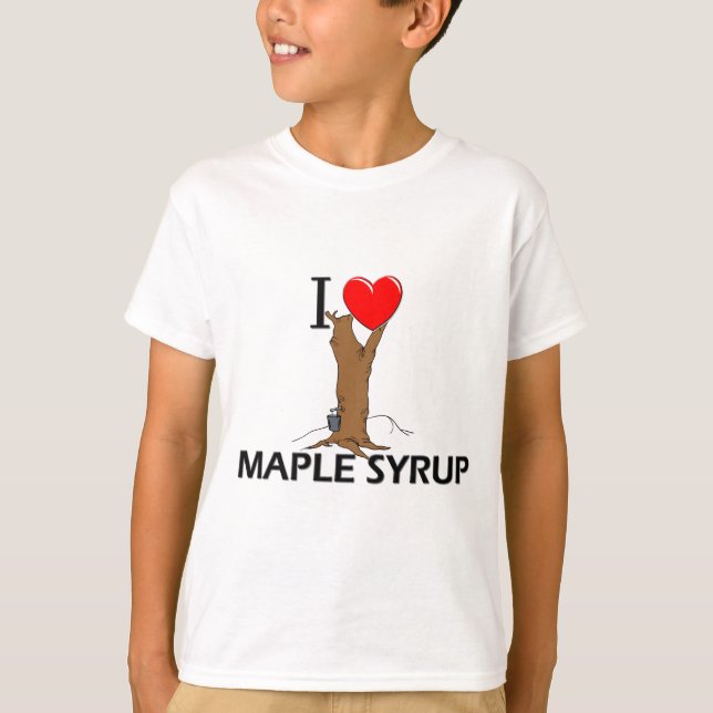 T-shirts Eu amo o xarope de bordo (Frente)