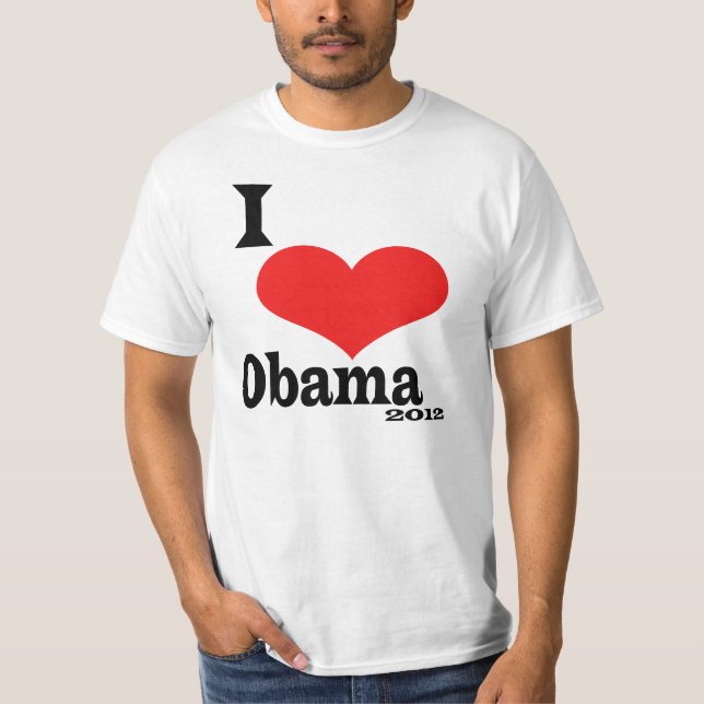 T-shirts Eu amo Obama 2012 (Frente)