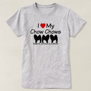 T-shirts Eu Amo Os Meus Três Cachorros De Chow