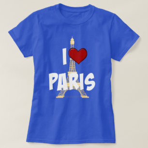 T-shirts Eu Amo Paris, Torre Eiffel