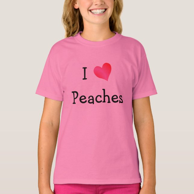 T-shirts Eu Amo Pêssegos (Frente)