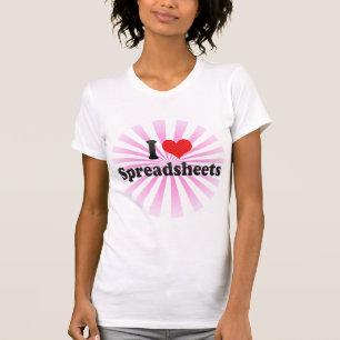 T-shirts Eu amo planilhas