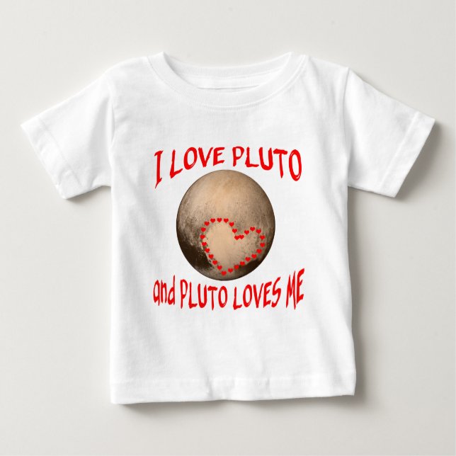 T-shirts Eu amo Pluto e Pluto ama-me (Frente)