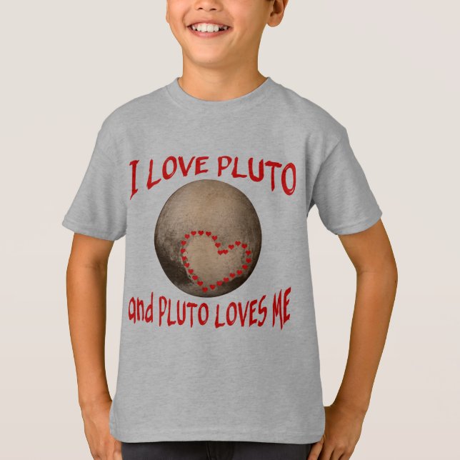 T-shirts Eu amo Pluto e Pluto ama-me (Frente)