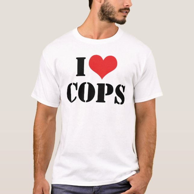 T-shirts Eu Amo Policiais (Frente)