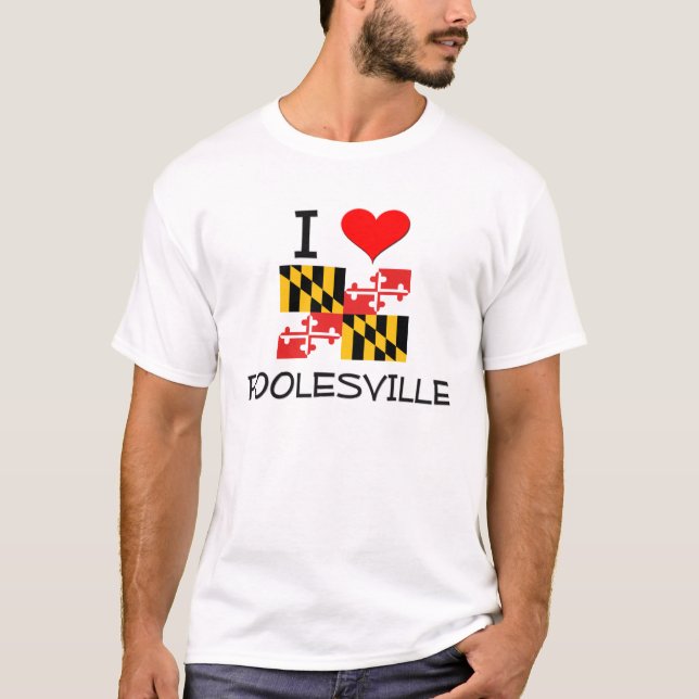 T-shirts Eu amo Poolesville Maryland (Frente)