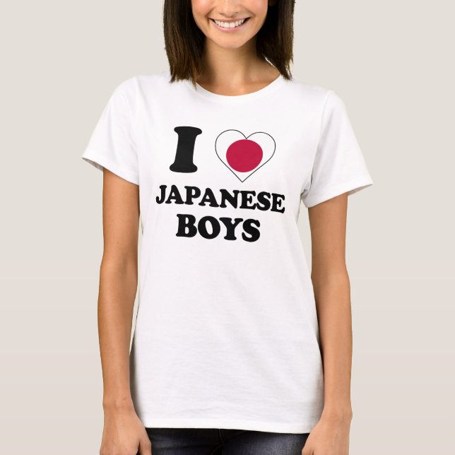 T-shirts Eu amo rapazes japoneses (Frente)