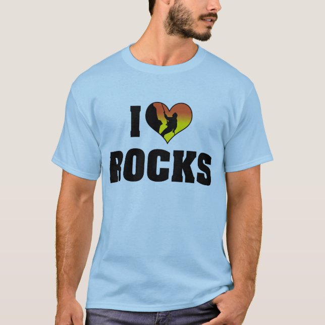 T-shirts Eu Amo Rochas - Escalada em Rocha (Frente)