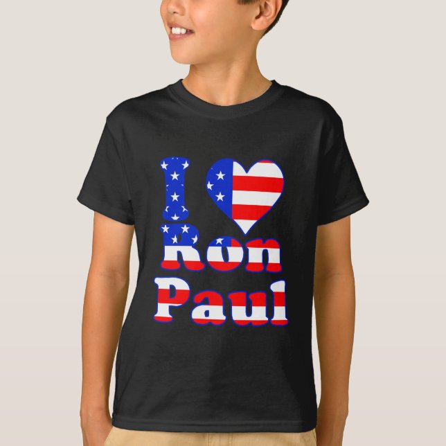 T-shirts Eu amo Ron Paul (Frente)