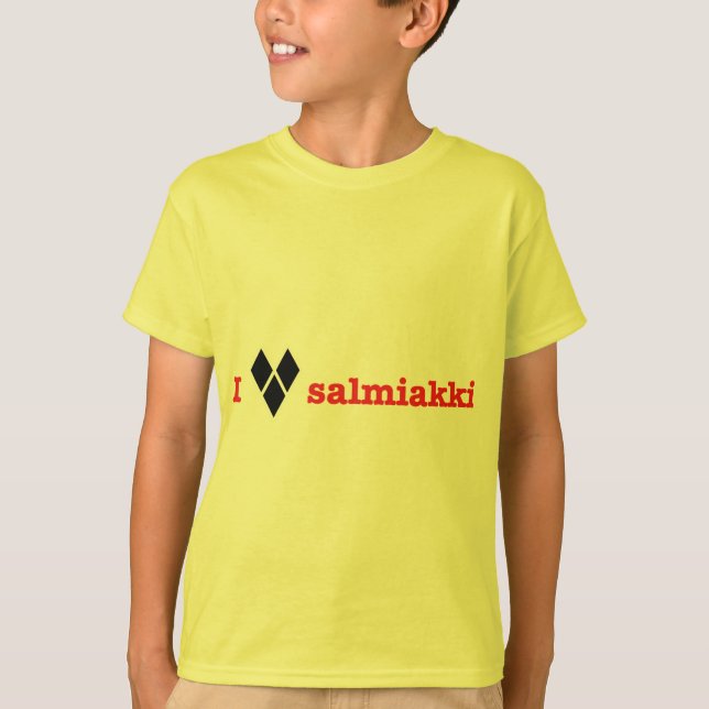 T-shirts Eu amo salmiakki (Frente)
