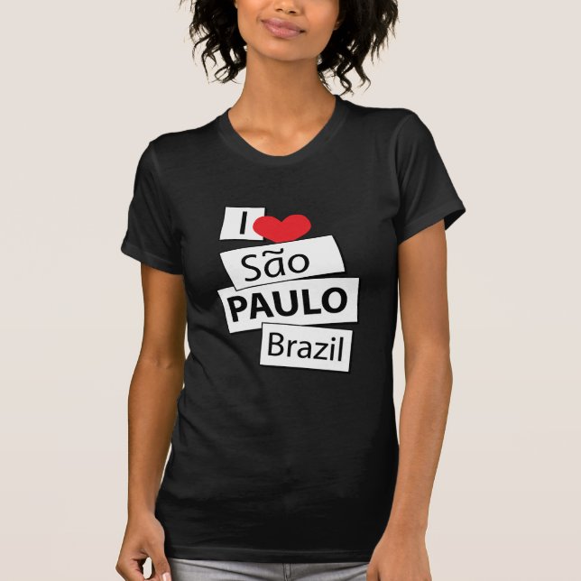 T-shirts Eu amo Sao Paulo Brasil (Frente)