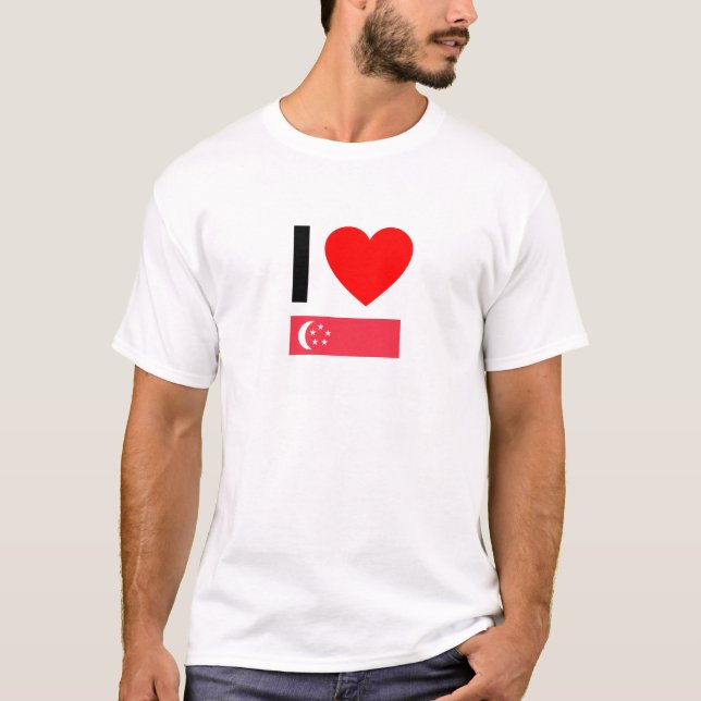 T-shirts eu amo singapore (Frente)