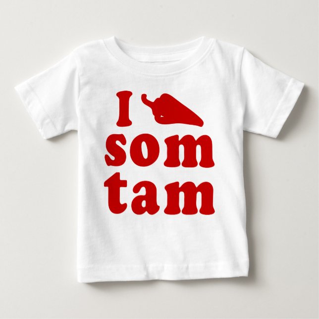 T-shirts Eu Amo Som Tam ☐ Comida Tailandesa Isaana (Frente)