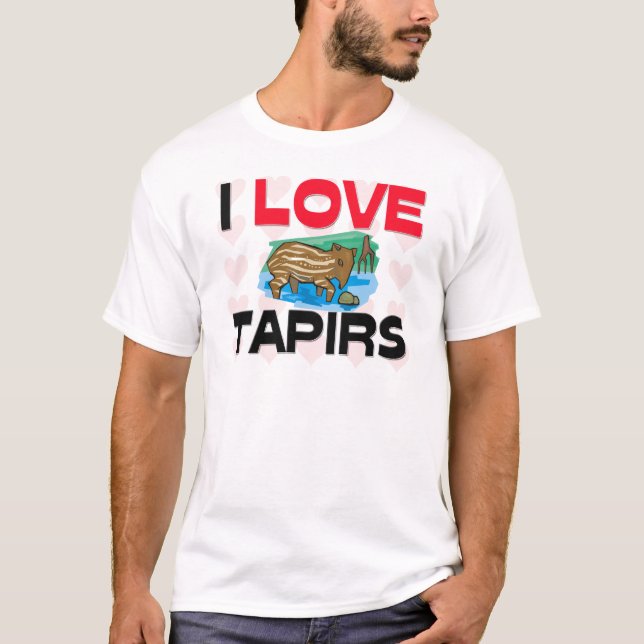 T-shirts Eu amo Tapirs (Frente)